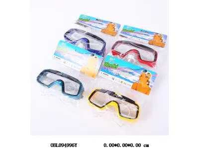 儿童潜水镜 pvc眼眶，橡胶头带 4色混装 13.5*7cm_OBL094996Y