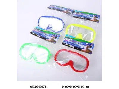 儿童潜水镜 pvc眼眶，橡胶头带 4色混装 15.5*9cm_OBL094997Y