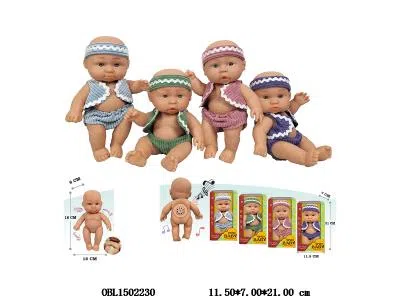 7寸全搪胶公仔带6声IC 包电  4款混装   衣服1款1色_OBL1502230