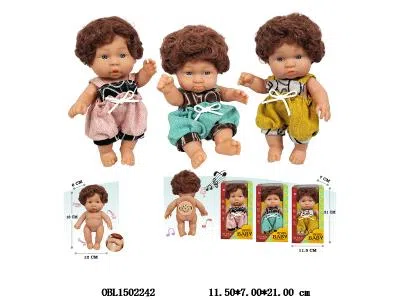 7寸全搪胶公仔带6声IC 包电  3款混装   衣服1款1色_OBL1502242