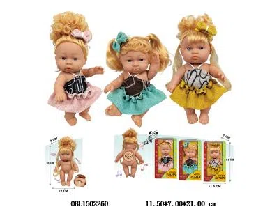 7寸全搪胶公仔带6声IC 包电  3款混装   衣服1款1色_OBL1502260