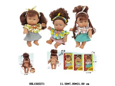 7寸全搪胶公仔带6声IC 包电  3款混装   衣服1款1色_OBL1502271