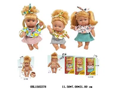 7寸全搪胶公仔带6声IC 包电  3款混装   衣服1款1色_OBL1502278