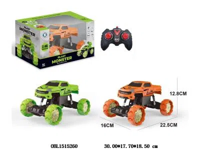 4通遥控攀爬车 车身3.7V锂电池包电 遥控器2*AA无包电  2.4G频率  2色混装_OBL1515260
