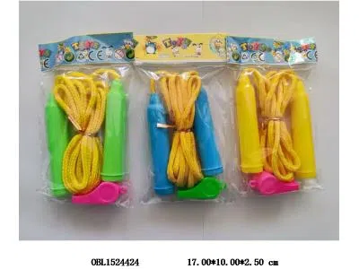 黄棉绳跳绳 配口哨 3色混装_OBL1524424