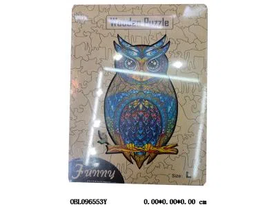 木制 L号异形猫头鹰拼图 15*20*6.8cm_OBL096553Y
