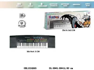 俄文版  44键多功能电子琴配麦克风/USB线   4*AA不包电_OBL1534665