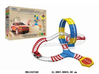 俄文电动轨道车套装带灯光 1*AA无包电_OBL1547340