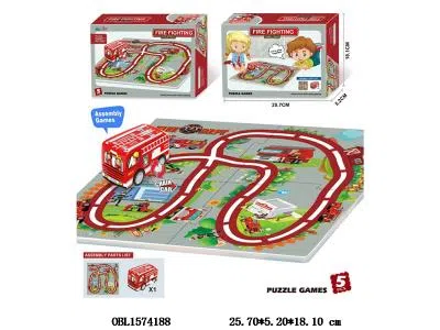 益智上链消防车 配拼图轨道_OBL1574188