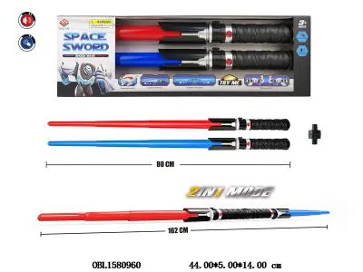 2合1闪光剑带灯光声音配连接器 可伸缩  6*AAA包电_OBL1580960