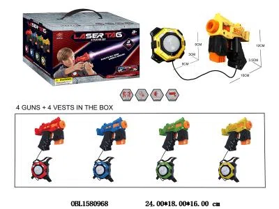 4支庄电动对战枪套装带灯光声音 总12*AAA无包电 4色混装_OBL1580968