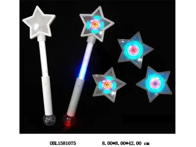 五角星闪光棒镭射球带灯光  3*AAA无包电 粉蓝白_OBL1581075