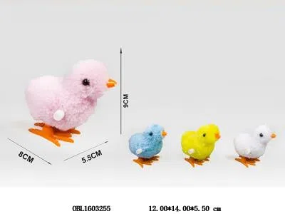 上链毛绒跳跳小鸡 4色混装_OBL1603255