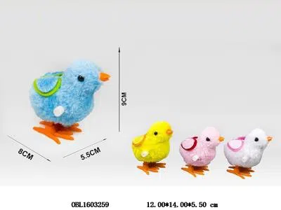 上链毛绒跳跳小鸡 4色混装_OBL1603259