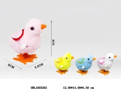 上链毛绒跳跳小鸭 4色混装_OBL1603262