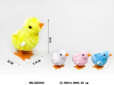 上链毛绒跳跳小鸭 4色混装_OBL1603263