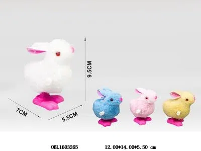 上链毛绒跳跳兔 4色混装_OBL1603265