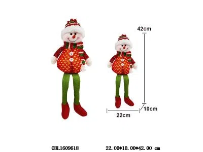16.5寸工艺圣诞长腿坐姿雪人带灯光 3*AG13包电 吊卡加膜袋_OBL1609618