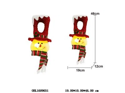 18寸工艺圣诞门挂发光雪人带灯光 3*AG13包电 吊卡加膜袋_OBL1609651