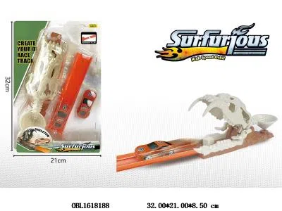 按压弹射恐龙轨道车套装 配2只滑行小车_OBL1618188