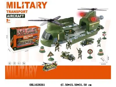 军事套装 军事运输飞机带灯光音乐  3*AG13纽扣电池包电_OBL1628261