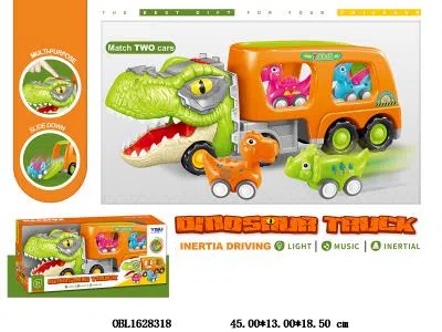 滑行恐龙车带灯光音乐载2只恐龙回力车 3*AG13纽扣电池包电_OBL1628318