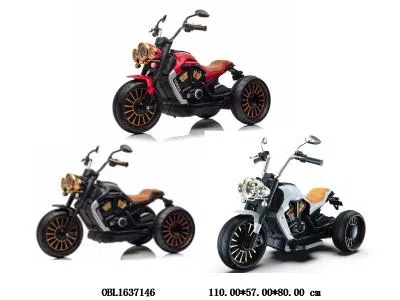 儿童电动摩托车带灯光音乐配充电线 12v4.5AH电瓶包电 红/蓝/白/黑/黄_OBL1637146