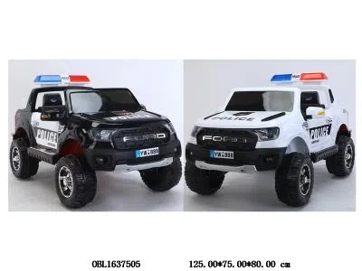 遥控电动越野警车童车带灯光声音配遥控器 充电线 12V7AH电瓶包电 三开门/电量显示/早教/故事/四轮避震 黑白  OPP袋加纸箱_OBL1637505