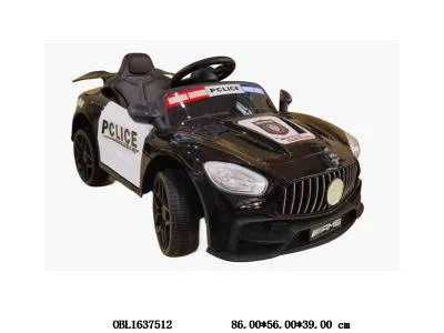 遥控电动警车童车带灯光声音配遥控器 充电线 6V4.5AH电瓶包电 双开门/单驱动/380驱动马达/早教/前后摇摆  黑白  2.4G频率 OPP袋加纸箱_OBL1637512