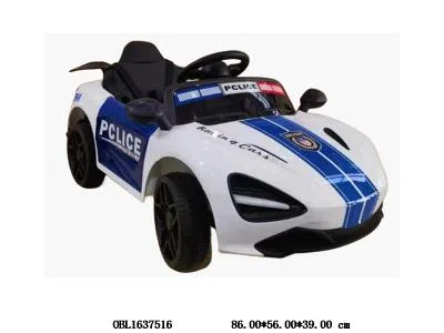 遥控电动警车童车带灯光声音配遥控器 充电线 6V4.5AH电瓶包电 双开门/单驱动/380驱动马达/早教/前后摇摆  黑白  2.4G频率 OPP袋加纸箱_OBL1637516