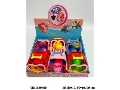 搪胶动物带哨配笼子 6只装1展示盒_OBL1659459