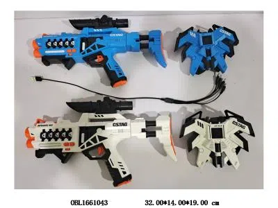 2支装电动对战枪带红外线配USB充电线一拖四    枪4*3.7V锂电池包电 可拆装_OBL1661043