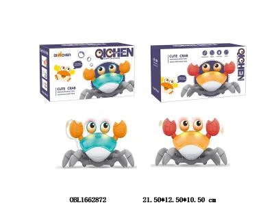 电动螃蟹带灯光音乐 感应避障 配USB线 3.7V锂电池包电 2色混装_OBL1662872