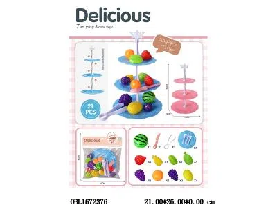 水果套装配三层蛋糕盘 蓝粉
混装_OBL1672376