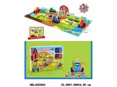 俄文自装停车场套装配2只滑行合金农夫车_OBL1693564