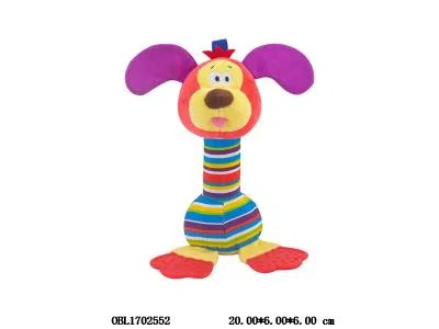 牙胶摇铃小狗 内置响纸 响铃 BB器 带吊牌_OBL1702552