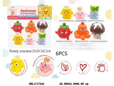 俄文版6只装搪胶蔬菜玩具带BB哨_OBL1717242
