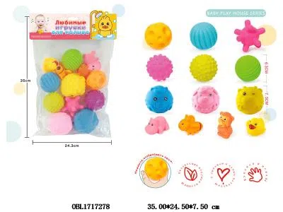 俄文版13只装搪胶球/动物_OBL1717278