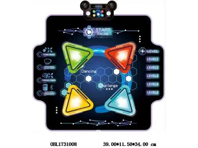 跳舞毯带灯光音乐 可连接蓝牙播放音乐 4种游戏模式 5个难度等级 4*AA不包电_OBL1731008