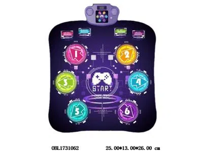 跳舞毯带灯光 可连接蓝牙 5种游戏模式 3个难度等级 4*AA不包电_OBL1731062