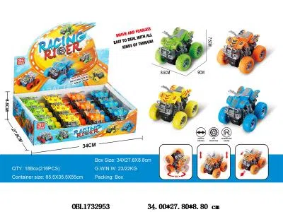 双惯性特技沙滩摩托车 12只装一展示盒 4色混装_OBL1732953