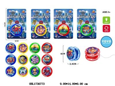 机器人溜溜球带灯光 2*AG3包电 4色混装 图案随机_OBL1736773