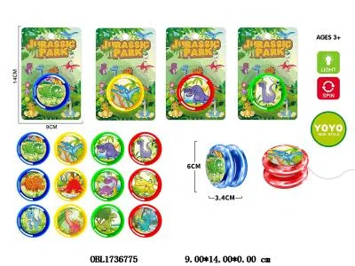 恐龙溜溜球带灯光 2*AG3包电 4色混装 图案随机_OBL1736775