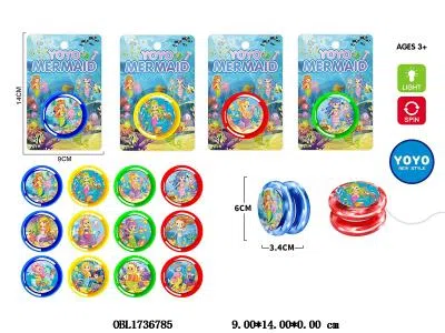 美人鱼溜溜球带灯光 2*AG3包电 4色混装 图案随机_OBL1736785