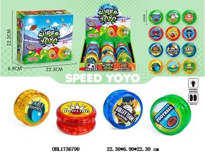 足球溜溜球 双面带七彩灯光 4*AG3包电 12粒装一展示盒 4色混装 图案随机_OBL1736790