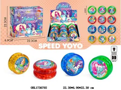 美人鱼溜溜球 双面带七彩灯光 4*AG3包电 12粒装一展示盒 4色混装 图案随机_OBL1736792