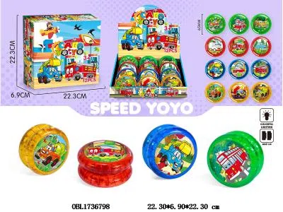 工程车溜溜球 双面带七彩灯光 4*AG3包电 12粒装一展示盒 4色混装 图案随机_OBL1736798