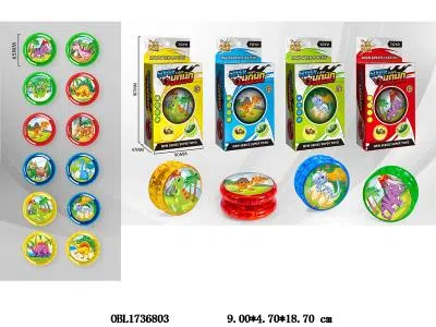 恐龙溜溜球 双面带七彩灯光 4*AG3包电 4色混装 图案随机_OBL1736803