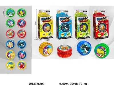 海洋溜溜球 双面带七彩灯光 4*AG3包电 4色混装 图案随机_OBL1736809