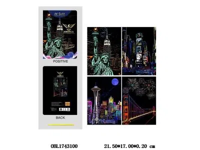4片装美国著名景点刮刮画套装_OBL1743100